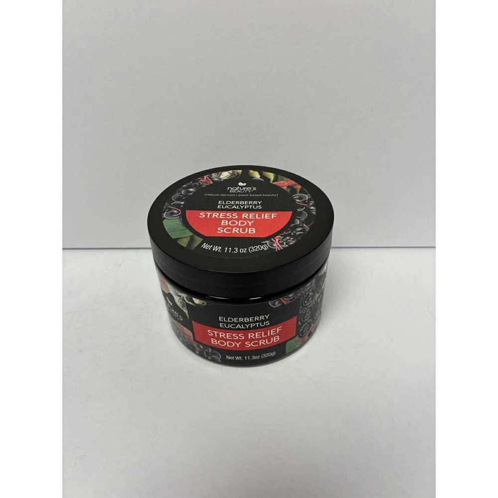 Nature's Beauty Elderberry Eucalyptus Body Scrub 11.3 oz Stress Relief New